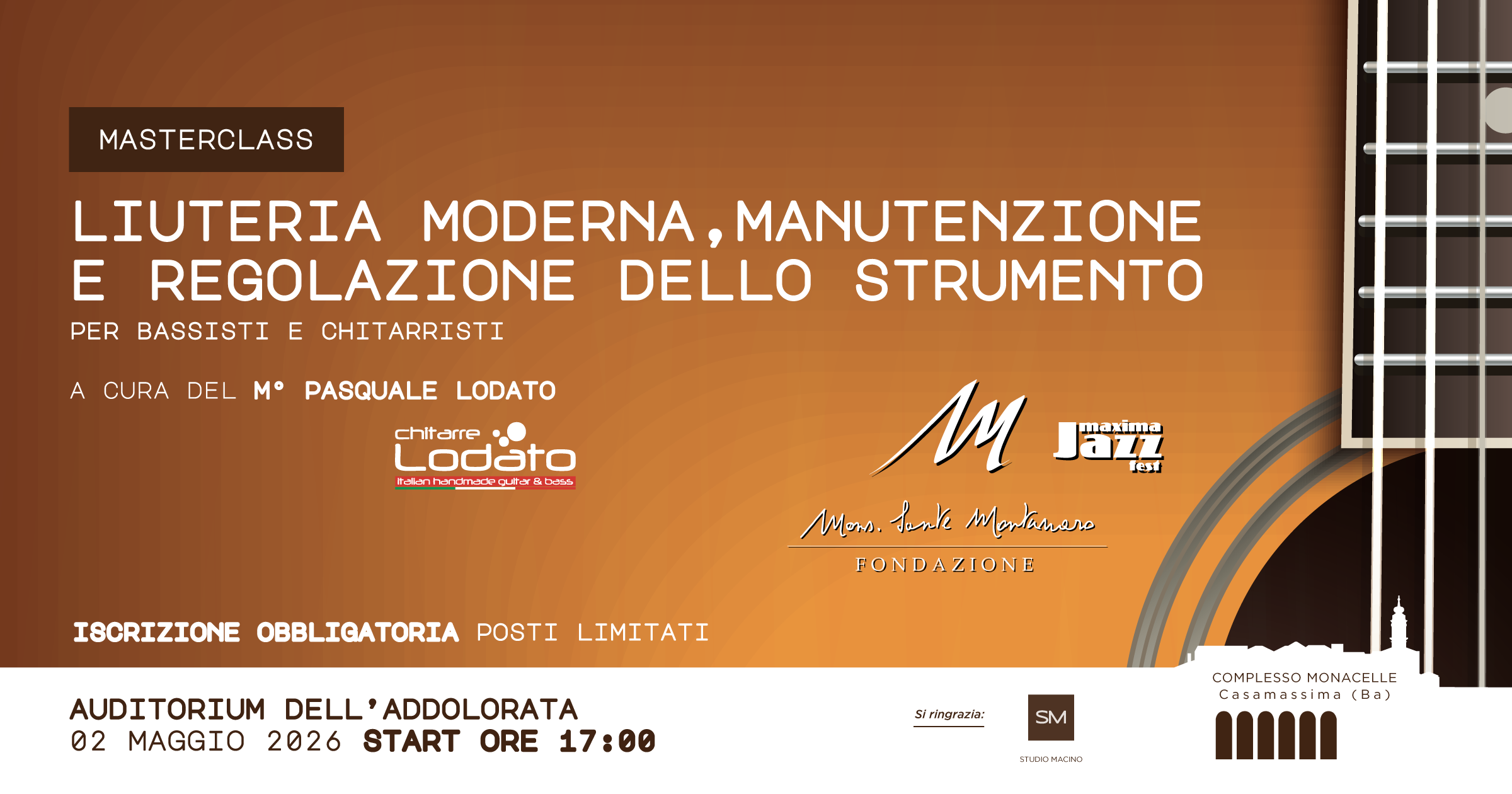Masterclass di Liuteria Moderna, Manutenzione e Regolazione dello Strumento - Per chitarristi e bassisti